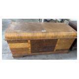Vtg Art Deco Waterfall Cedar Blanket Chest.