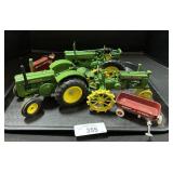 John Deere Model Tractors & Radio Flyer Wagon.