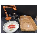 Longaberger Basket, Schaefer Beer Adv Tray