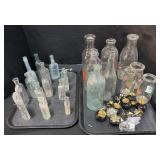 Lot Of Vintage Glass Bottles & Milk Bottles.