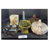 2 Candy Dishes, Paper Towel Holder, Trinket