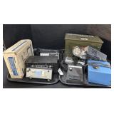 Amps, Microphones, Ammo box.