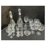 EAPG Glass S&P Shakers, Decanters & Stemware.