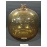 Blown Glass Amber Art Glass Vase.