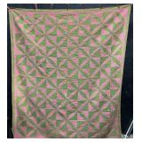 Hand Stitched Pinwheel Quilt.