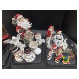 Large Lot Of Christmas Ornaments & Figures.