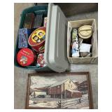 Advertising Tins, Folk Barn Print, Bird House.