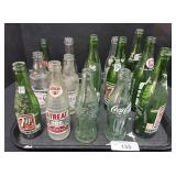 Vintage Soda Bottles- 7UP, Coke, ATreat.
