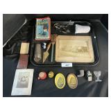 B&W Photos, Masonic Lodge Trowel, Souvenir Trays.