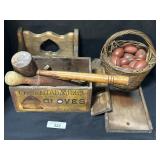 Phila Cloves Adv Crate, Slaw Cutters.