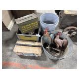 Galvanized Wash Tub, Ammo Can, Metal Art