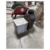 Vtg Steel Mill Jug, Cooler Box & Metal Art Turkey