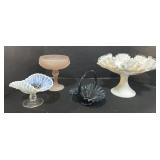 Fenton Glass Bowls, Milk Glass Pedestal Bowl.