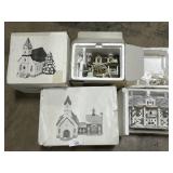 4 Christmas Village Buildings.
