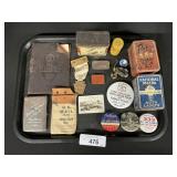 Advertising Tins, B&W Photos, Lebanon Medal.