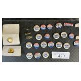 Political Campaign Buttons, 1982 Road Rally Pins.