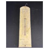 Vintage Reading Bone Fertilizer Wood Thermometer.