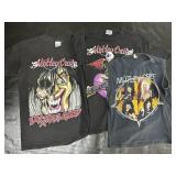 3 Original Motley Crue Rock T-Shirts.