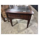 Traditional Dark Wood, Inlayed End Table.