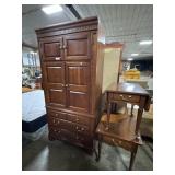 Traditional Broyhill Maple Console Cabinet, (2)