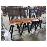 (4) Traditional High Back Barstools.