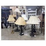 (6) Rustic Metal Scrollwork Table Lamps.