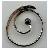 Handcrafted Silver & Gold Accent Jeweled Pin.