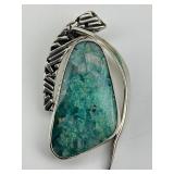 Artisan Sterling Silver Turquoise Pendant.