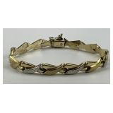 10KT Yellow & White Gold X Link Bracelet.