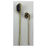 Vintage Gold Gemstone Stick Pins.