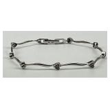 10KT White Gold Diamond Heart Bracelet.