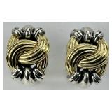 18KT Gold & Sterling Silver Lagos Knot Earrings.
