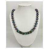 Peacock Pearl & Abalone Shell Bead Necklace.