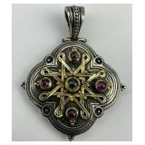 18KT Gold & Sterling Konstantino Gemstone Pendant.