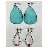 2 Native American Gemstone Earrings.