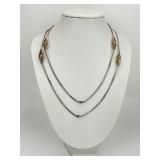 NWT 18KT Gold & Sterling Silver Caviar Necklace.