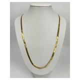14KT Italian Gold Herringbone Chain Necklace.