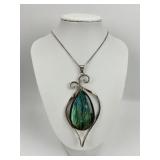 Sterling Silver Labradorite Pendant Necklace.
