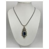 Sterling Silver Gemstone Pendant Necklace.