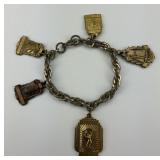 Tennis Sport 5 Charm Bracelet.