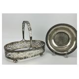 Sterling Silver Relish Caddy & Small Dish.