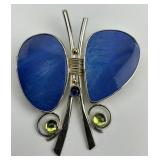 14KT Gold & Sterling Veleska Butterfly Brooch.
