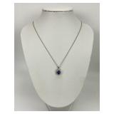 Bailey Banks & Biddle Diamond Sapphire Necklace.
