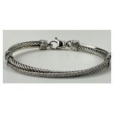 David Yurmam 14K & Sterling Diamond Bracelet.