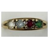 10KT Gold Multi-Gemstone Ring.