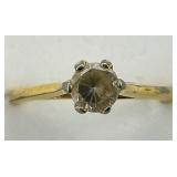 18KT Gold Plated Clear Gemstone Ring.