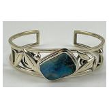 Sterling Silver Boulder Opal Cuff Bracelet.