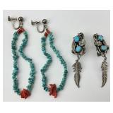 Native American Sterling & Turquoise Earrings.