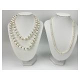 2 NWT Sterling Silver Caviar Pearl Necklaces.