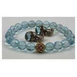 3pc 18K Gold & Sterling Lagos Aquamarine Jewelry.